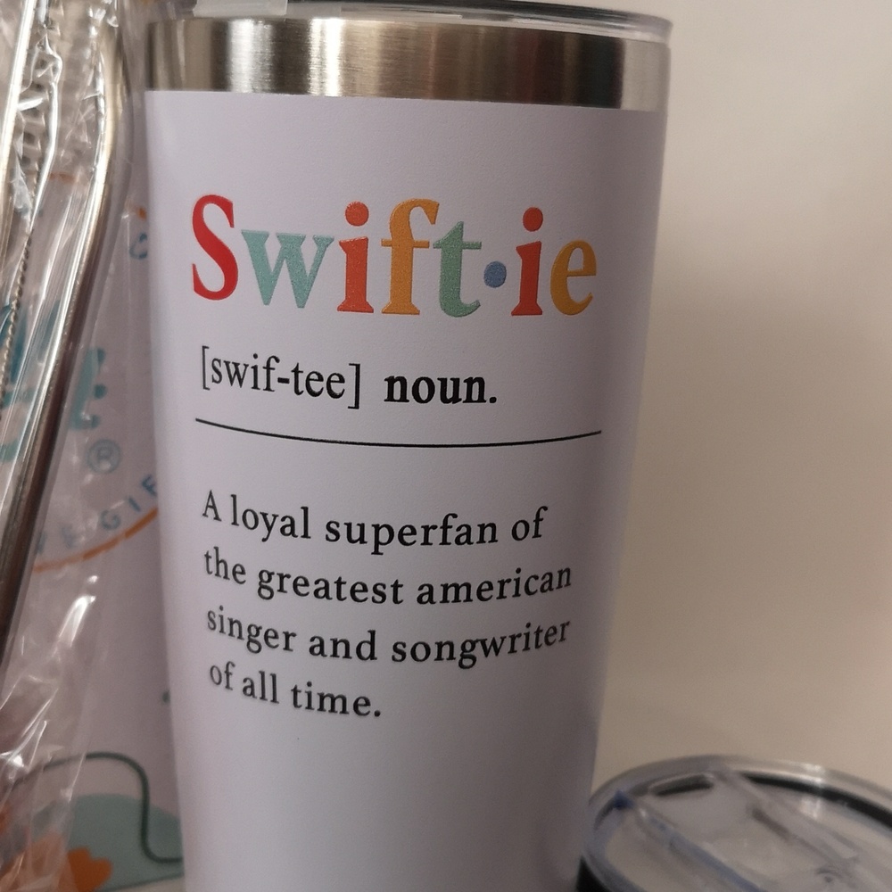 New Taylor Swift Swiftie Tumbler White 20floz, Two Lids, Two Metal Straws Brush